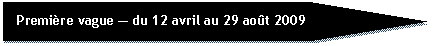 Premi&egrave;re vague &mdash; du 12 avril au 29 ao&ucirc;t 2009