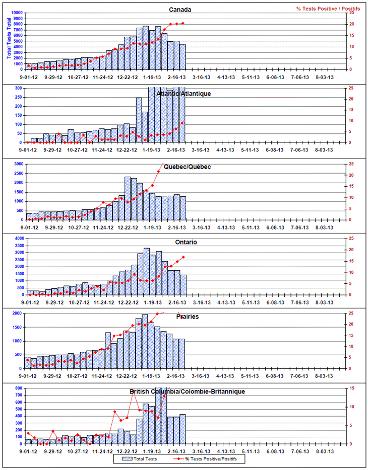Positive RSV Tests (%) in Canada