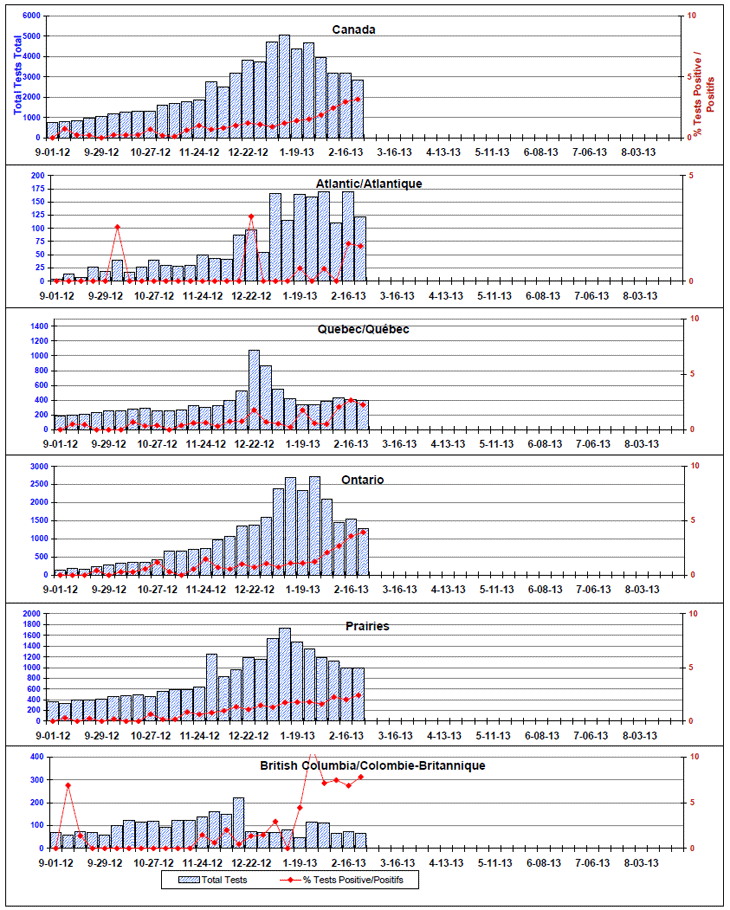 Positive hMPV Tests (%) in Canada