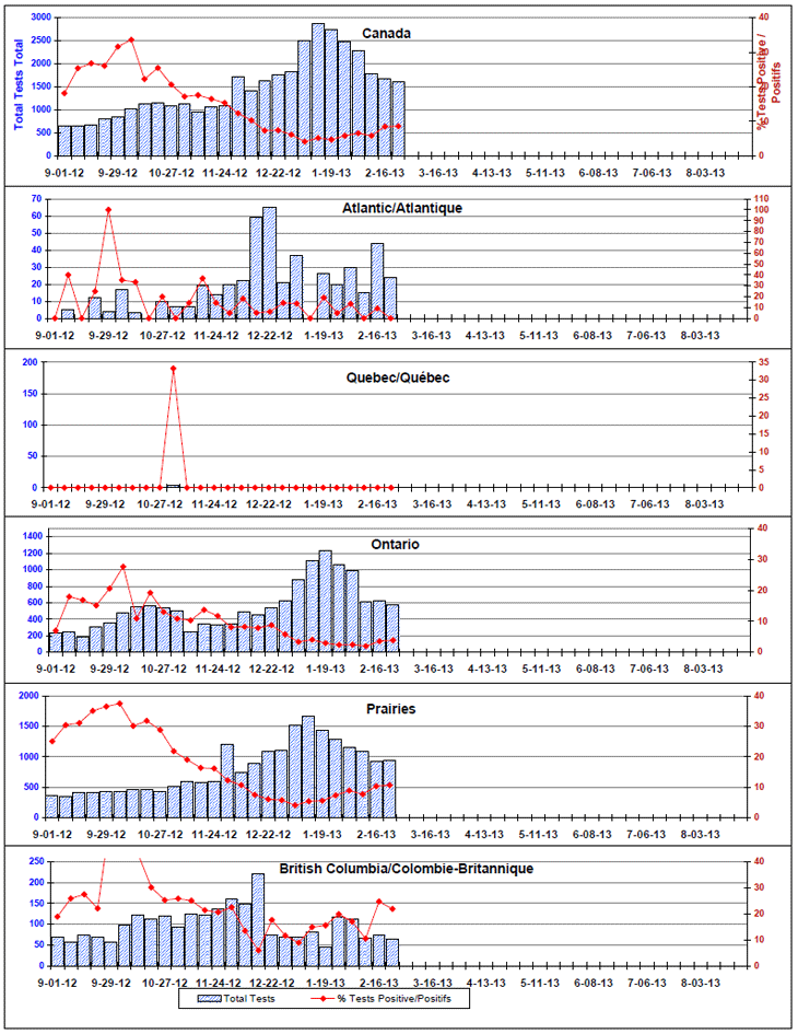 Positive Rhinovirus Tests (%) in Canada