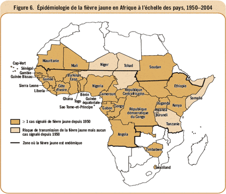 &Eacute;pid&eacute;miologie de la fi&egrave;vre jaune en Afrique &agrave; l'&eacute;chelle des pays, 1950-2004