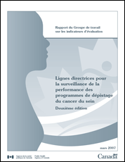 Rapport du Groupe de travail sur les indicateurs d’évaluation : Lignes directrices pour la surveillance de la performance des programmes de dépistage du cancer du sein - Deuxième édition
