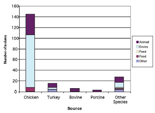 Figure 21: S. Hadar isolates from non-human sources, 2000 to 2004