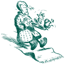 woman slipping on a throw rug